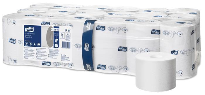Toaletní papír "Premium", bez středové role, dvouvrstvý, jemný, střední velikost, TORK