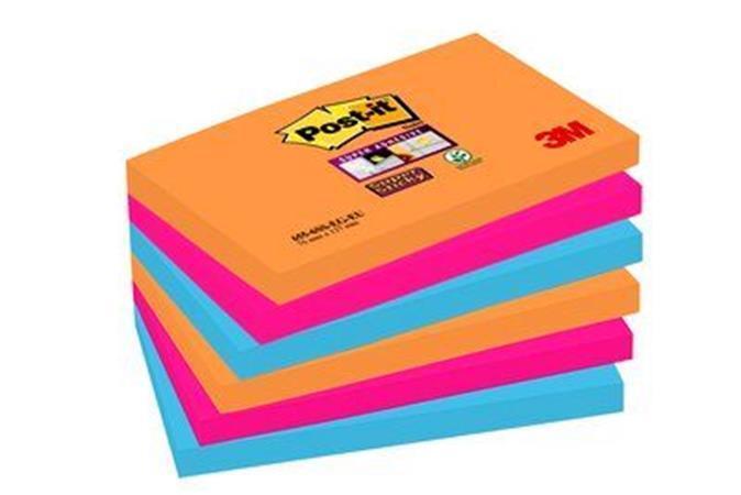 Samolepicí bloček "Super Sticky Bangkok", mix barev, 76 x 127 mm, 6x 90 listů, 3M POSTIT 7100242800