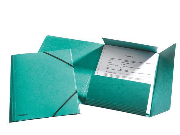 Prešpánové desky na spisy, "Rainbow", zelená, A4, 15 mm, prešpánový karton, ESSELTE