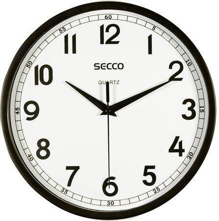 Nástěnné hodiny, černá, 24,5 cm, SECCO