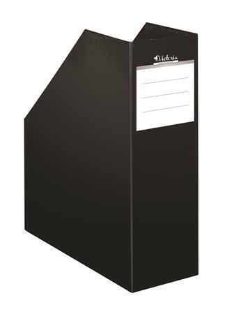 Stojan na časopisy "Premium", černý, karton, 90 mm, 265x235x90mm, VICTORIA