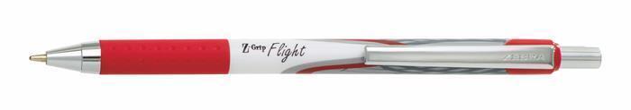 13303 Kuličkové pero "Z-Grip Flight", červená, 0,34 mm, stiskací mechanismus, ZEBRA