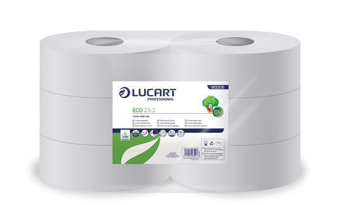 Toaletní papír "Eco", bílý, 170 m, průměr 23 cm, 2 vrstvý, LUCART