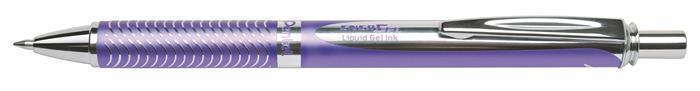 Kuličkové pero "EnerGel BL-407", modrá, 0,35 mm, stiskací mechanismus, fialové tělo, PENTEL BL407V-A