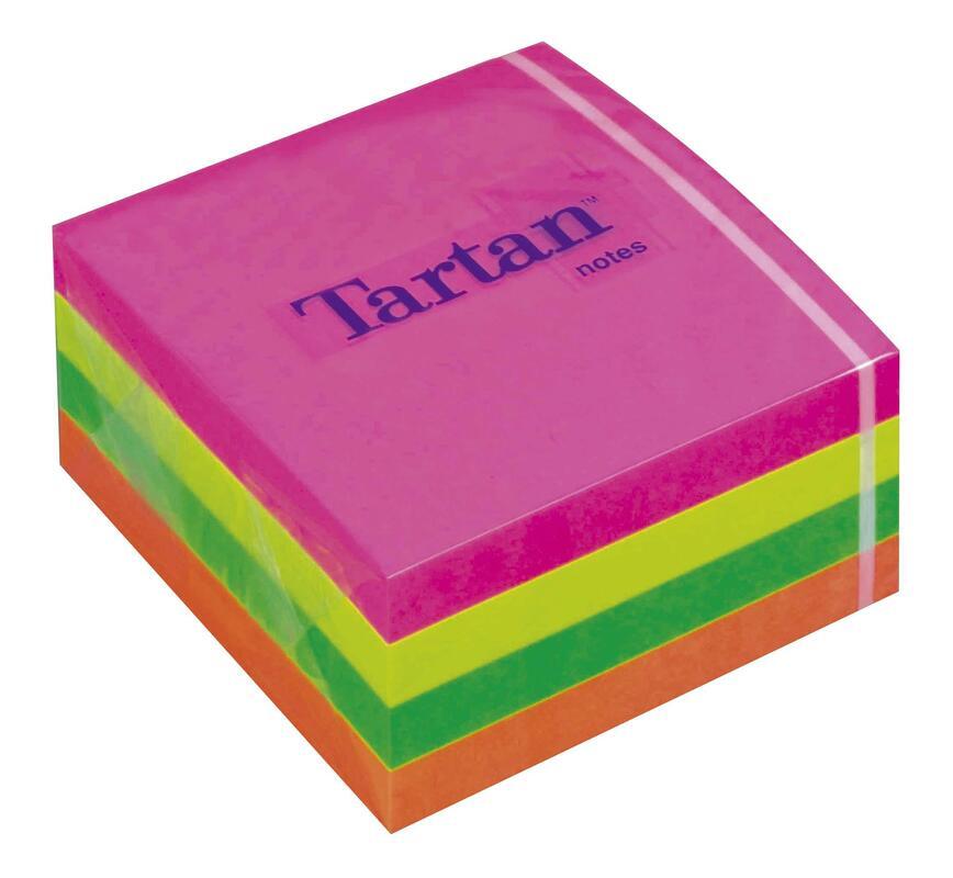 Samolepicí bloček, neon barvy, 76x76 mm, 400 lístků,TARTAN