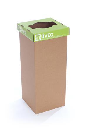 Odpadkový koš na tříděný odpad "Office", zelená, recyklovaný, 60 l, RECOBIN