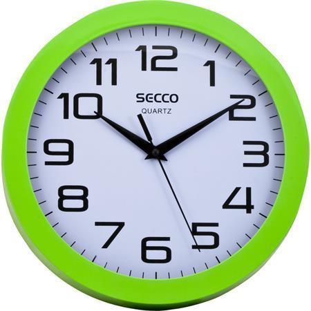 Nástěnné hodiny "Sweep second", rám - zelený, 24,5 cm, SECCO