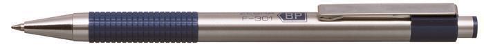 EF301BL Kuličkové pero "F 301", modrá, 0,24 mm, modré tělo z nerezové oceli, ZEBRA