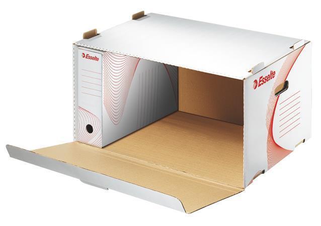 Archivační kontejner "Standard", bílá, s předním otevíráním, karton, ESSELTE