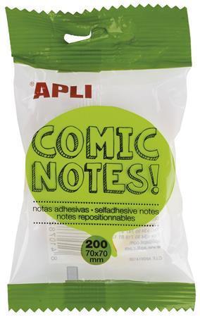 Samolepicí bloček "Comic notes", tvar bubliny, 200 listů, APLI