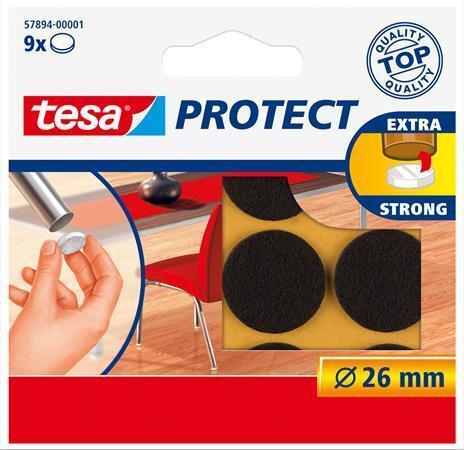 Samolepicí podložky "Protect® 57894", hnědá, plsť, 26 mm, TESA