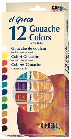 Sada Kvašové barvy EL GRECO, v tubách, 12 barev, KREUL
