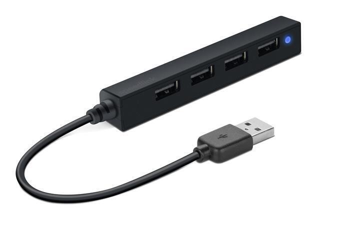 USB-HUB "Snappy Slim", černá, 4 porty, USB, 2.0, SPEEDLINK