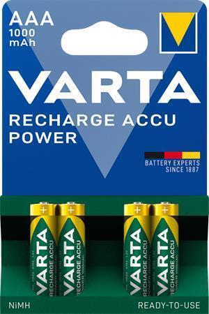 Nabíjecí baterie, AAA (mikrotužková), 4x1000 mAh, VARTA "Professional Accu"