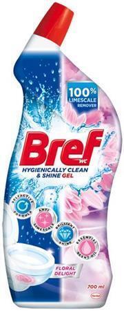 Čistící gel na toalety, 700 ml, květinová vůně, BREF