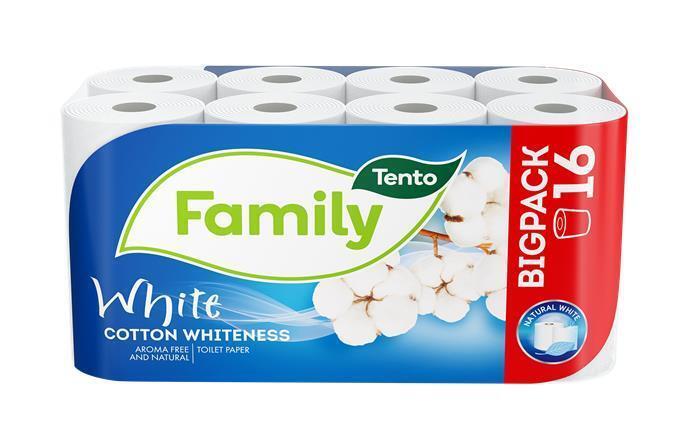 Toaletní papír "Family White", 16 rolí, 2-vrstvý, TENTO 229441
