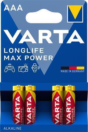 Baterie, AAA (mikrotužková), 4 ks v balení, VARTA "MaxTech"