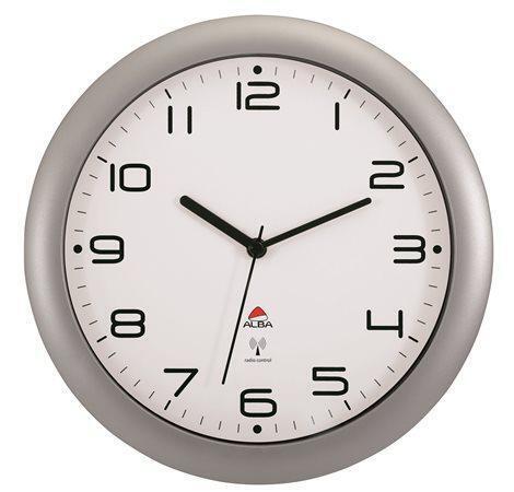 Nástěnné hodiny "Hornewrc", radio-control, 30 cm, ALBA, stříbrné