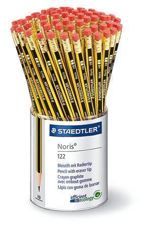 Grafitová tužka s gumou "Noris", HB, šestihranná, displej, STAEDTLER