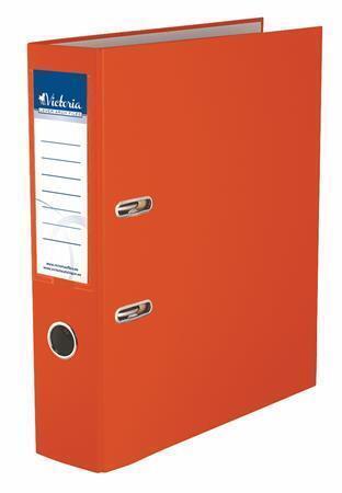 Pákový pořadač "Basic", oranžová, 75 mm, A4, PP/karton, VICTORIA
