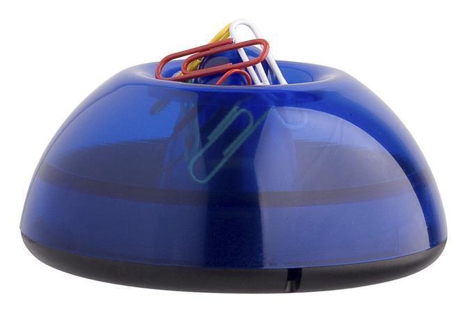 Zásobník na sponky magnetický,  ICO "Lux", transparentní-modrý
