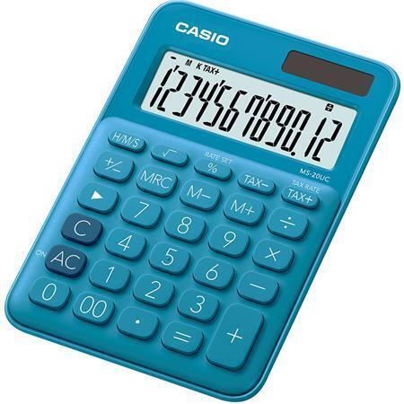 Kalkulačka "MS 20 UC", modrá, stolní, 12 místný displej, CASIO