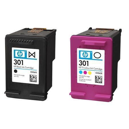 Cartridge HP 301 do tiskárny DeskJet 2050, sada, černá+azurová+purpurová,+žlutá, HP