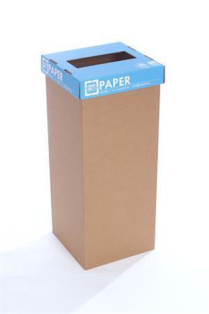 Odpadkový koš na tříděný odpad "Office", modrá, recyklovaný, anglický popis, 60 l, RECOBIN