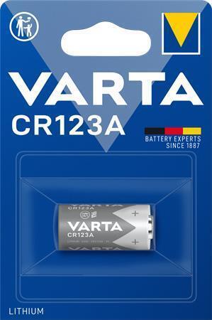Baterie, foto lithium CR123A, 1 ks, VARTA