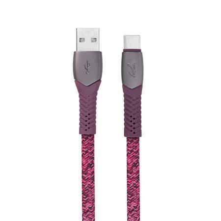 USB kabel "PS6102", fialová, USB - USB-C, 1,2 m, RIVACASE