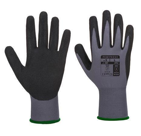 Ochranné rukavice "Dermiflex Aqua", šedo-černá, nitril, velikost: L