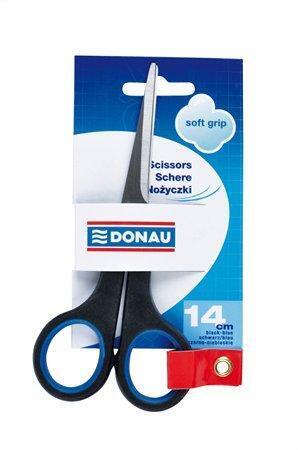 Nůžky kancelářské "Soft Grip", černo-modré, 14 cm, DONAU