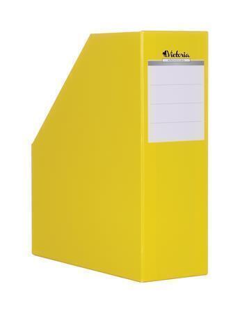 Stojan na časopisy, žlutý, karton, 90 mm, VICTORIA