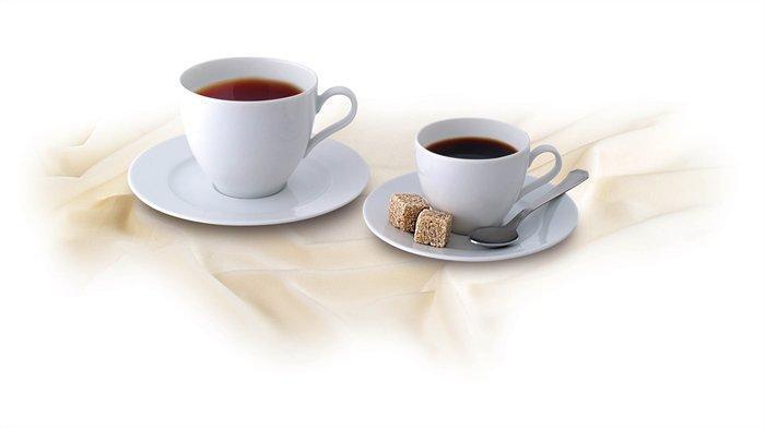 Kávová souprava, porcelánová, 22 cl, ROTBERG "Basic", bílá