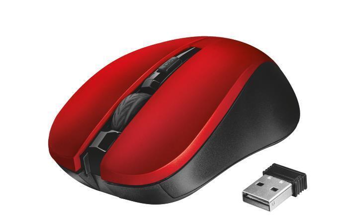 Myš "Mydo", červená, bezdrátová, optická, USB, TRUST