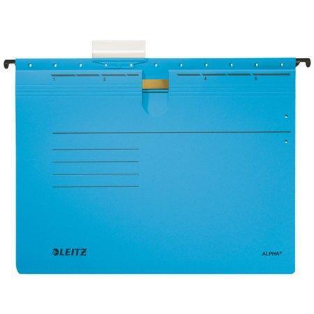 Závěsné desky "ALPHA®" s rychlovazačem, modrá, A4, karton, LEITZ