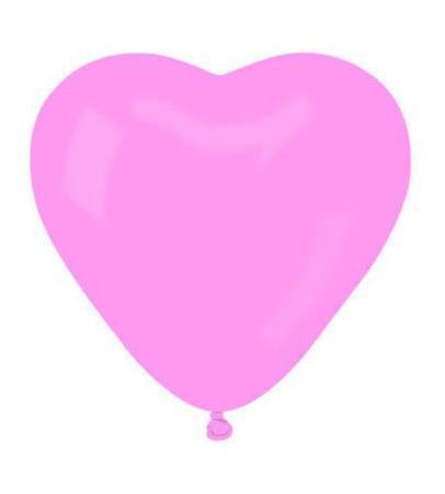 Balónek, růžová, tvar srdce, 40 cm