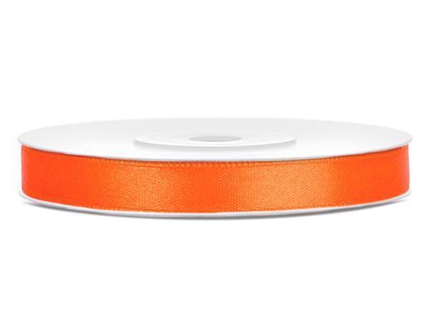 Saténová stuha, oranžová, 6 mm