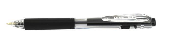 Kuličkové pero "BK437", černá, 0,35 mm, stiskací mechanismus, PENTEL BK437-A