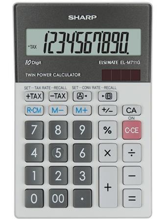 Kalkulačka "EL-M711G", stolní, 10místný displej, SHARP