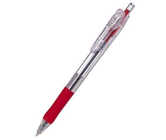 38333-10 Kuličkové pero "Tapli Clip ECO", červená, 0,21 mm, se stiskacím mechanismem, ZEBRA