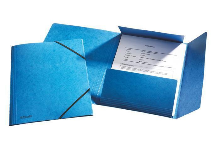 Prešpánové desky na spisy, "Rainbow", modrá, A4, 15 mm, prešpánový karton, ESSELTE
