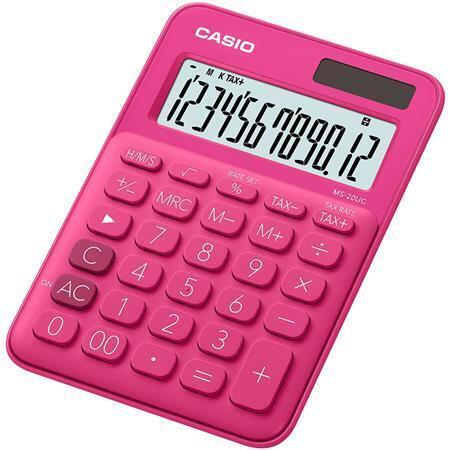 Kalkulačka "MS 20 UC", magenta, stolní, 12 místný displej, CASIO