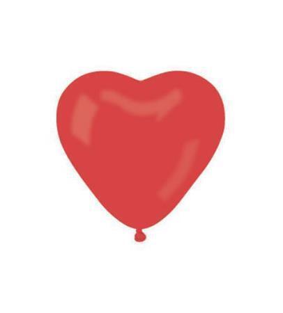 Balónek, červená, tvar srdce, 25 cm