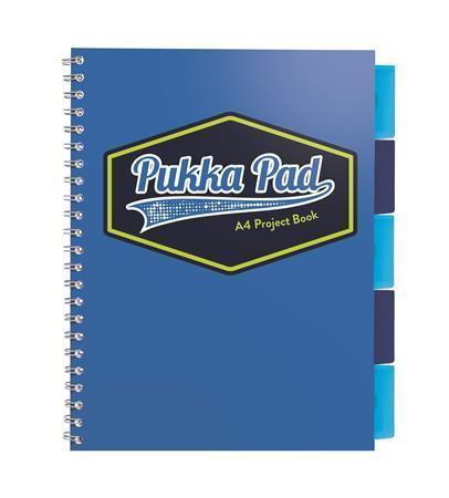 Spirálový sešit "Vision project book", modrá, A4, linkovaný, 100 listů, PUKKA PAD