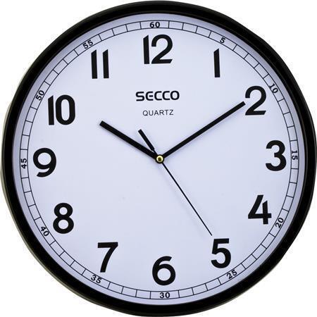Nástěnné hodiny "Sweep second", rám - černý, 29,5 cm, SECCO