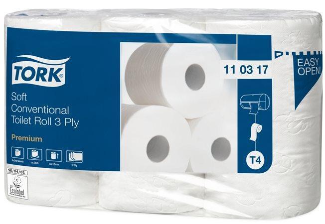 110317 Toaletní papír  "Premium", extra bílý, systém T4, 3vrstvý, 35 m, TORK