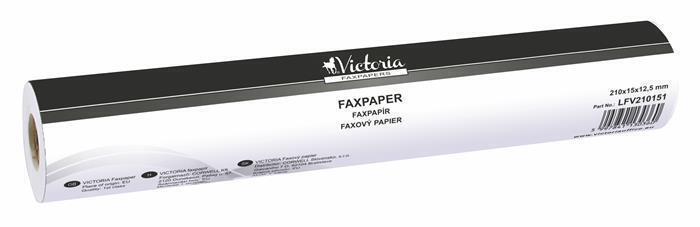 Faxový papír, 210 mm x 15 m x 12,5 mm (šířka x délka x vnitřní průměr), VICTORIA