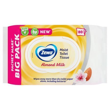 Vlhčené toaletní ubrousky "Almond Milk", 80 ks, ZEWA