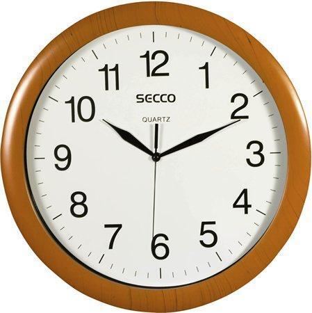 Nástěnné hodiny "Sweep Second", rám - imitace dřeva, 33 cm, SECCO